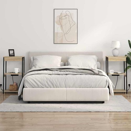 Nocna szafka z stacją ładującą z półką dąb sonoma na Arena.pl