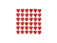 Naklejki rubinowe, Serca, czerwone, 36 szt.
