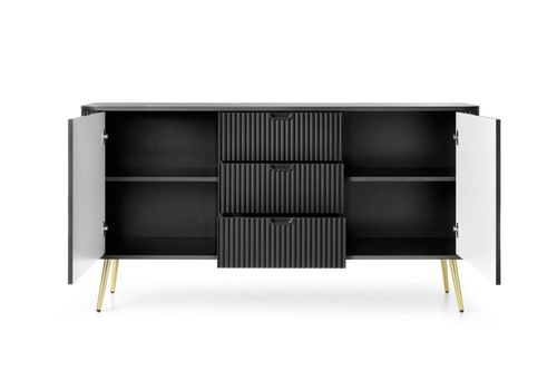 Komoda szeroka Seda czarna/ nogi złote na Arena.pl