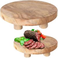Deska do Serwowania Taca Patera Drewniana na Nóżkach Przekąski Wędliny Sery