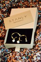 Kolczyki  naturalne  perły pozłacane 14k