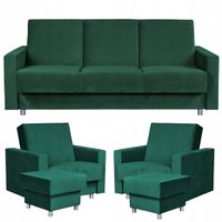 Zestaw mebli wypoczynkowy Alicja wersalka kanapa fotele pufy