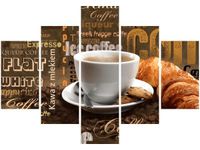 70 100CM OBRAZ 5 ELEM APETYCZNA KAWA DRUK PŁÓTNO