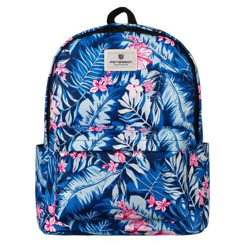 miejski plecak szkolny z wytrzymałego poliestru w roślinny wzór - peterson na Arena.pl