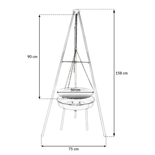 ZESTAW PALENISKO OGRODOWE 2w1 GRILL WĘGLOWY RUSZT + 6x MATA TEFLON BBQ 1000 na Arena.pl