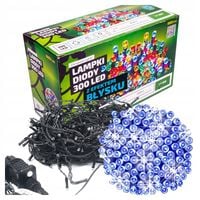 Lampki Choinkowe 300 LED 30m Zewnętrzne NIEBIESKIE + FLASH Timer