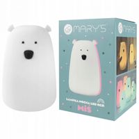 MARY'S LAMPKA NOCNA DZIECIĘCA LED DUŻY MIŚ WIELOKOLOROWY NA PILOT USB