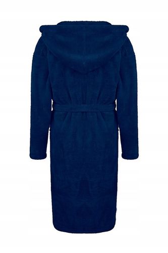 Granatowy szlafrok męski z kapturem ciepły miękki L/XL na Arena.pl