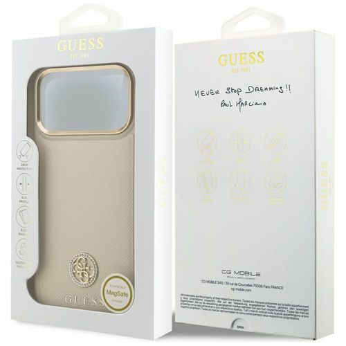 etui guess grained strass logo magsafe   do iphone 17 pro max beżowy na Arena.pl
