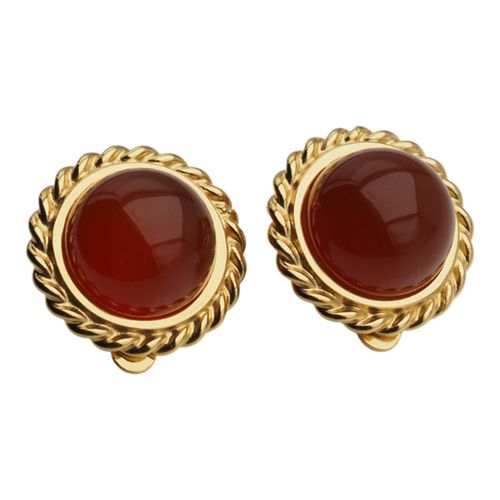 Klipsy - Agat czerwony koło w srebrze złoconym na Arena.pl