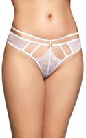 stringi transparentne siateczkowe koronkowe softline 2490 białe s/m