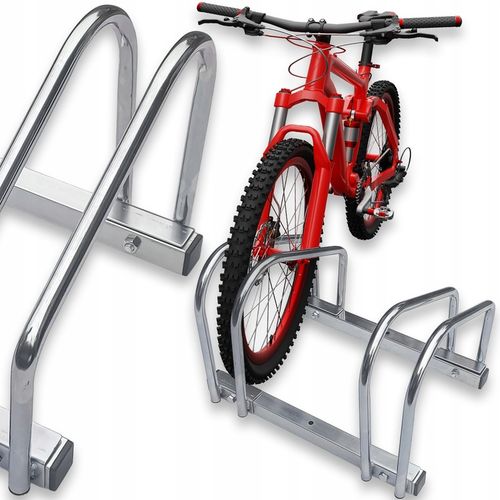 STOJAK NA 2 ROWERY PARKING ROWEROWY UCHWYT NA 2 STANOWISKA STAL NIERDZEWNA na Arena.pl