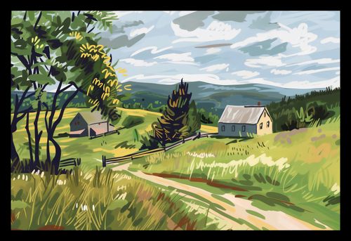 Plakat 30x20cm Bujna Wieś na Arena.pl