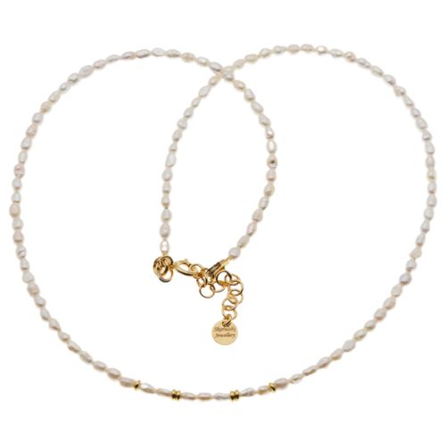 Naszyjnik - Białe Perły hodowane i srebro złocone na Arena.pl