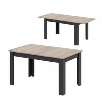 Stół rozkładany LOFT 80x120/165 cm do jadalni - dąb sonoma / czarny