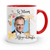Kubek Czerwony Donald Tusk Po Platforma Prezent Z Nadrukiem Ze Zdjęciem