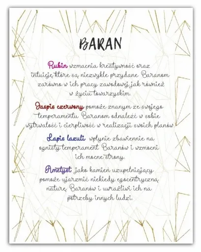 Bransoletka Znak Zodiaku BARAN Naturalne Kamienie Zodiak zdjęcie 5