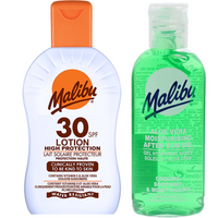 Malibu Wodoodporny Balsam SPF30 100ml + Aloe Po Opalaniu 100ml