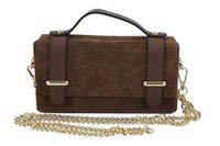 Zamszowa torebka Barberinis wizytowa - Brązowa