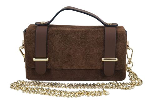 Zamszowa torebka Barberinis wizytowa - Brązowa na Arena.pl