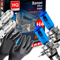 Żarówki HQ Automotive H4 Mocne Efekt LED +50% + W5W Clear Led Rękawiczki