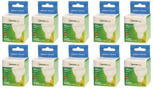 Żarówka LED GU10 9W (dawniej 10W) 230V zimna CW WOJ+13257 10 SZTUK SPECTRUM na Arena.pl