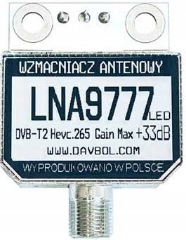 Wzmacniacz antenowy +49% LNA9777F DVB-T2 LED Polska Manufaktura Davbol na Arena.pl