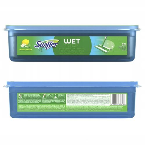 Swiffer Citrus Fresh, Ściereczki mokre do podłóg, wkłady wymienne, 20 sztuk na Arena.pl