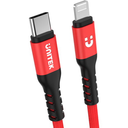 Unitek Przewód USB-C-Lightning 1m MFi czerwony na Arena.pl