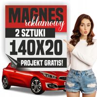 Reklama magnetyczna magnes reklamowy na auto firmowe 140x20 cm - 2 szt