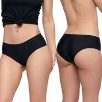 MORAJ Szorty Majtki Czarne Wykończone Laserowo S