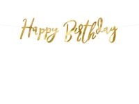 Baner Happy Birthday złoty