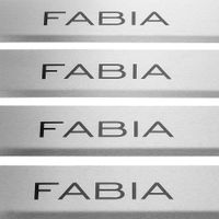 Listwa progowa SKODA FABIA MK3 Stal nierdzewna 304 mat z czarnymi literami