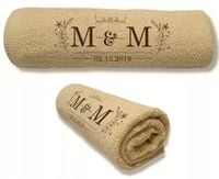 RĘCZNIK Z HAFTEM PREZENT NA ŚLUB INICJAŁY DATA