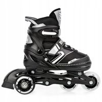 Rolki Wrotki 3w1 Regulowane RAVEN Helixi Black/Grey 30-33 Kółka LED