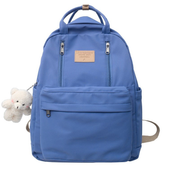PLECAK SZKOLNY MŁODZIEŻOWY DAMSKI MIEJSKI BRELOK NIEBIESKI
