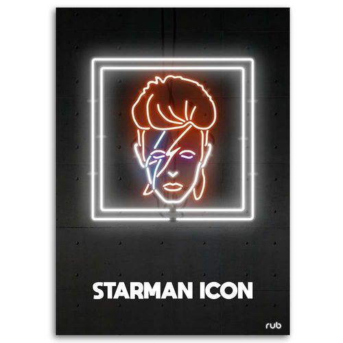 Obraz na płótnie – Canvas, Neony David Bowie 50x70 na Arena.pl