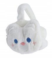 Mięciutkie pluszowe nauszniki Miś niebieskie oczy białe