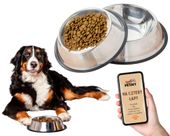 miska metalowa ze stali nierdzewnej antypoślizgowa dla psa kota guma 1,8l