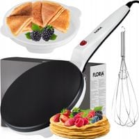 NALEŚNIKARKA ELEKTRYCZNA AUTOMATYCZNA BIAŁA NON STICK 20CM 700W