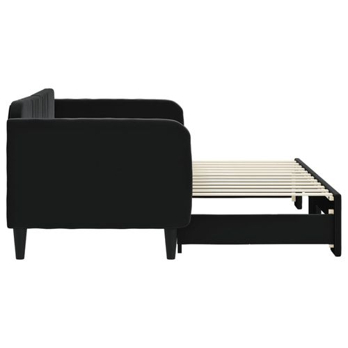 Sofa rozsuwana, czarna, 80x200 cm, aksamit na Arena.pl