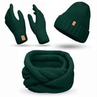 NANDY Damski Komplet Zimowy Czapka Komin Rękawiczki Ciepły Zestaw na