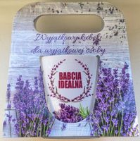 kubek w kartoniku lawendowy BABCIA IDELANA