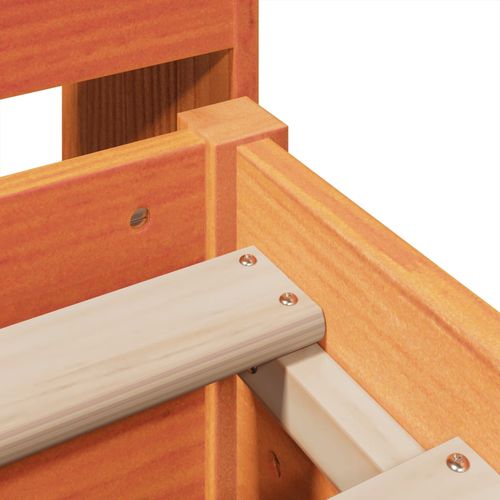 Łóżko z regałem, bez materaca, woskowy brąz, 140x190cm, sosnowe na Arena.pl