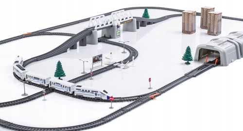 Kolejka elektryczna OGROMNY TOR MOST TUNEL 914cm Pociąg na baterie XXL na Arena.pl