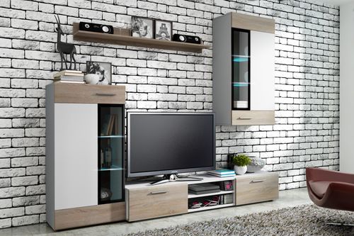 Meblościanka Tango biały / dąb sonoma na Arena.pl