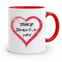 Kubek Czerwony Prezent Dla Brata Dziękuję Ci Z Nadrukiem Ze Zdjęciem