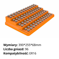 Organizer schodkowy na tuleje zaciskowe Rozmiar: ER 16 (96 gniazd)