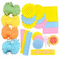 Zestaw do nauki szycia edukacyjny montessori różne formy nici igły