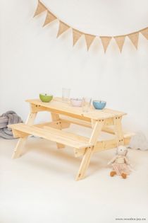 Stolik piknikowy dziecięcy drewniany